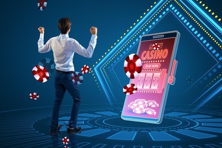 Mesin slot jaket warna-warni dengan efek visual menarik di kasino digital